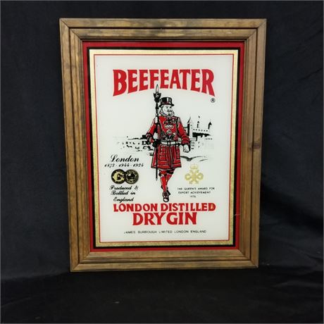 Vintage Beefeater Gin Mirror Sign - 15x19
