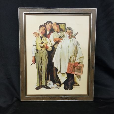 Classic framed Barbershop Quartet By Norman Rockwell - 13x16