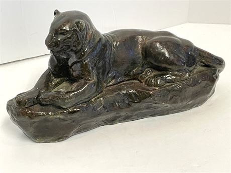 Cast Iron Laying Panther Sculpture/Doorstop