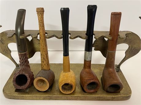 5 Tobacco Pipes - Stand Not Included