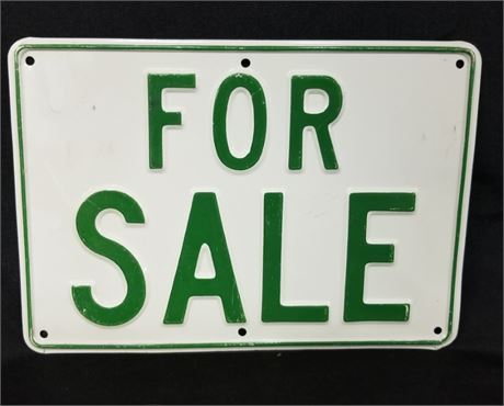 Vintage Metal "For Sale" Sign - 10x7