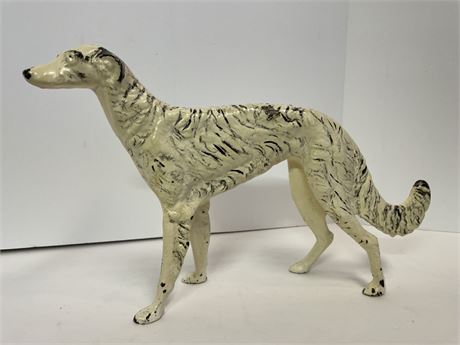 Large Vintage 1930s Hubley Cast Iron Greyhound -Borzoi Dog Doorstop