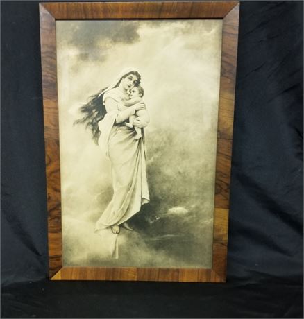 Framed Woman & Child Print - 13x20