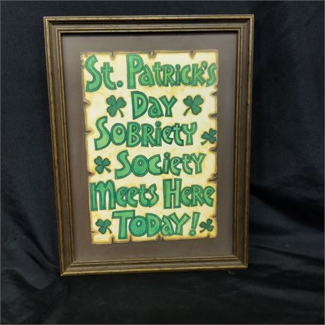 Framed St Patrick's Sobriety Society Print - 10x14