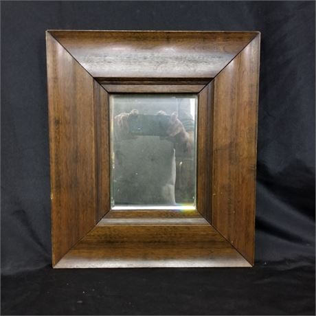 Antique Wood Frame Beveled Mirror - 14x16