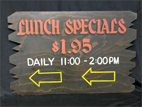 Classic Wood "Shakey's Pizza" Lunch Special Sign from Billings, MT - 30x20