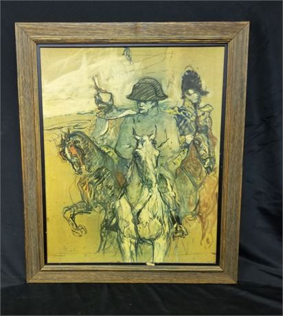 Framed Soldiers on Horseback Print - 22x27