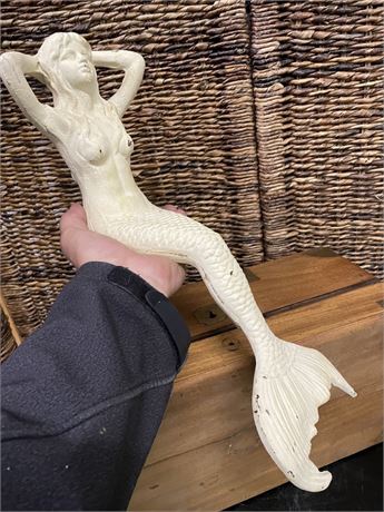 Vintage Cast Iron Mermaid - 14"