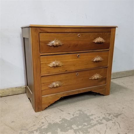 Antique Dresser with Hand Carved Pulls...No Key - 39x17x32