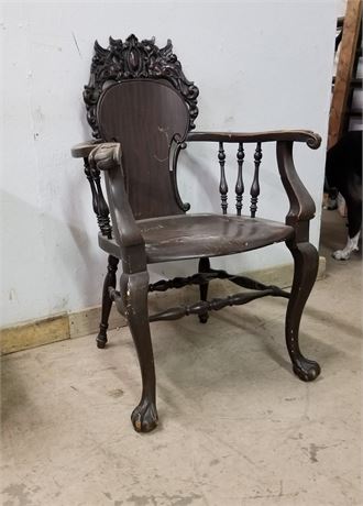 Antique Victorian Carved Wood Chair