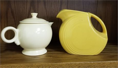 Vintage Assorted Color Fiestaware Pitcher Pair