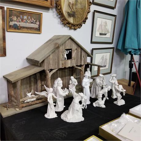 Complete Vintage Awesome Boehm Porcelain Nativity Set