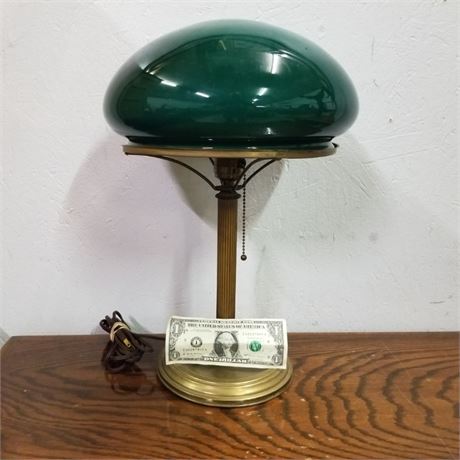 Vintage Green Dome Table Lamp - 12x16