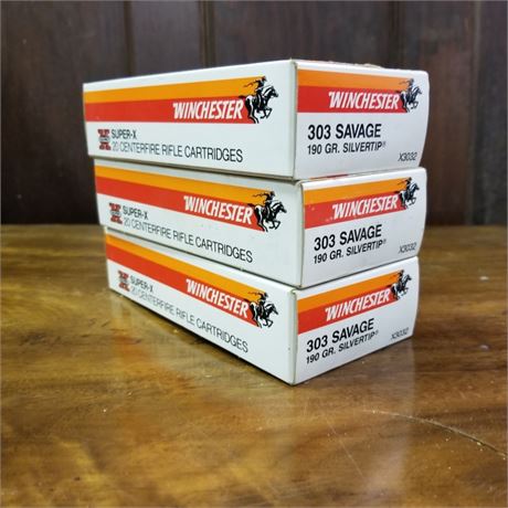 303 Savage Silver Tip Ammo - 60rds.