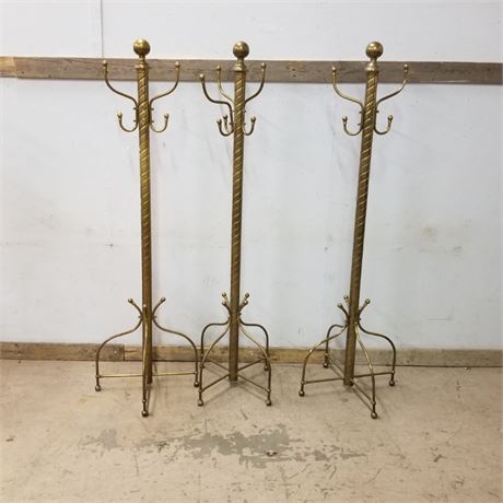 Antique Brass Hall Tree Trio - 70"⬆️