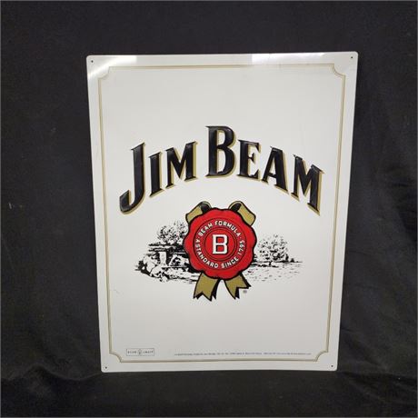 Jim Beam Black Metal Sign - 11x11