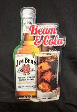 Jim Beam & Cola Metal Sign - 10x19