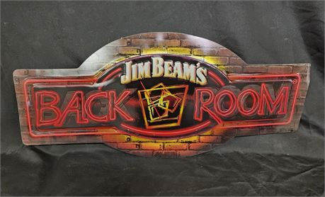 Jim Beam Back Room Metal Sign - 28x13