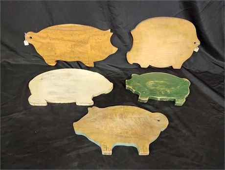 Assorted Wood Piggy Cutting Boards