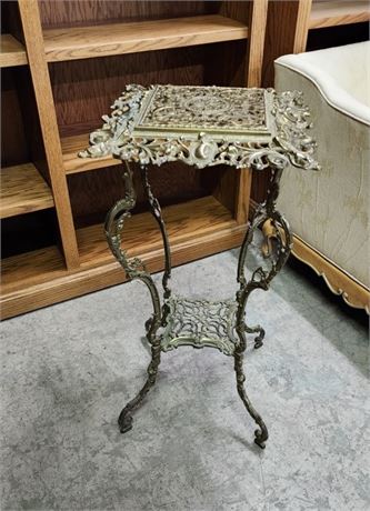 Antique Brass Accent Table - 16x16x31