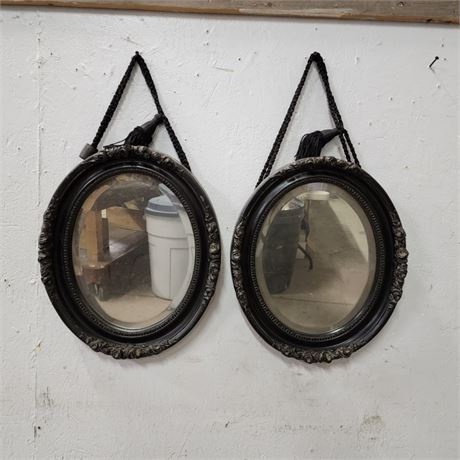 Antique Beveled Oval Mirrors - 14x17