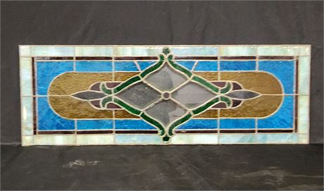 Antique Stained Glass Piece - 40x14