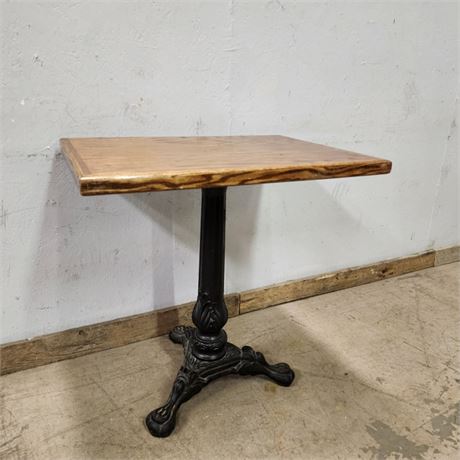 Antique Cast Iron Base Table - 30x22x30