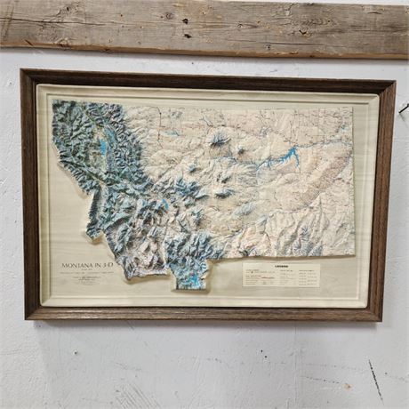 Montana in 3D Topographic Map - 26x18