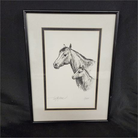 Signed & Numbered Horse Print by: Vel Miller - 9x12