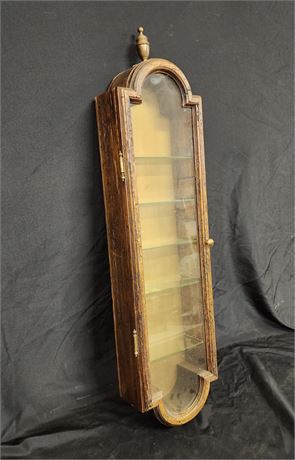 Antique Wood Wall Hanging Display Case - 38x9x5