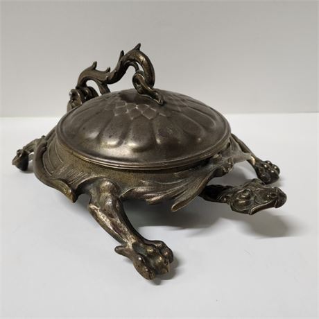 Antique Brass & Cast Iron Turtle 🐢 Pipe Tray