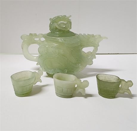 Vintage Mini Jade? Teapot & Cups