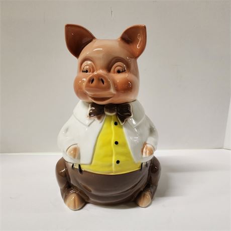 Vintage HJ Wood Piggy Cookie Jar