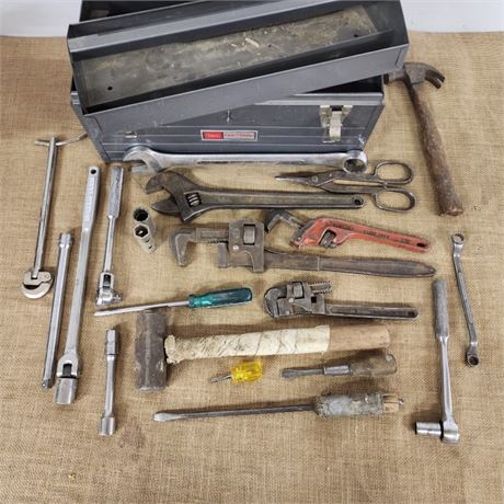 Assorted Handyman Tools & Craftsman Toolbox