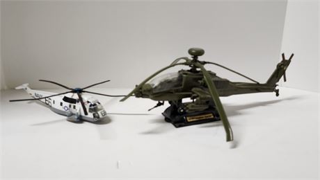 Collectible Die-Cast Helicopter Pair