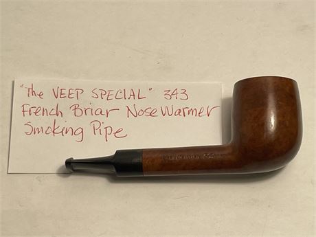 "The Veep Special" 343 French Briar Nose Warmer Smoking Pipe
