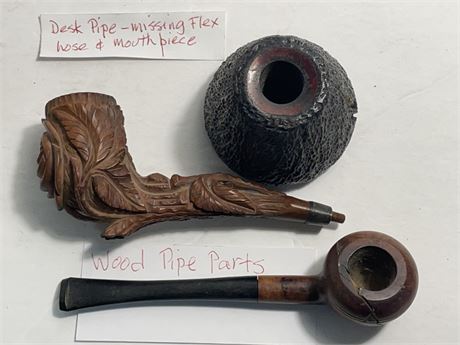 Assorted Antique Wood Pipe Items/Components