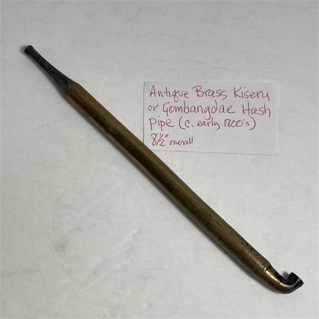 C. 1800's Antique Brass Kisery or Gombangdae Hash Pipe