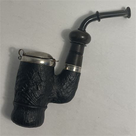 Antqiue Small Bavarian Hunters pipe w/ Reservoir & Wind Cap