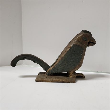 Antique Cast Iron Parrot Figural Nut Cracker Nutcracker
