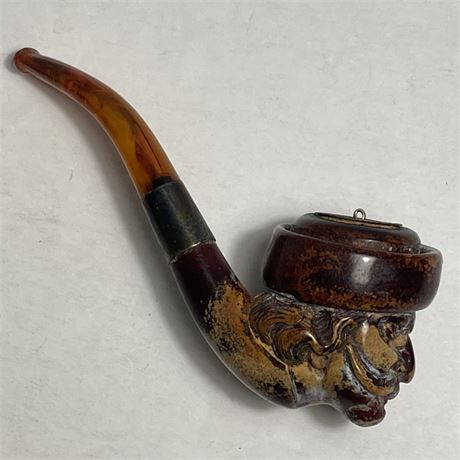 Antique Carved Pipe w/ Cover