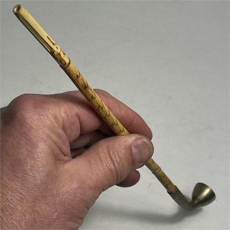 Japanese Kisero Pipe w/ vintage Brass & Bamboo Stem