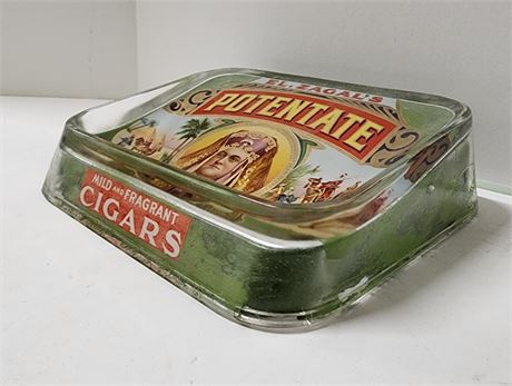 Vintage Glass Cigar Rolling Tray
