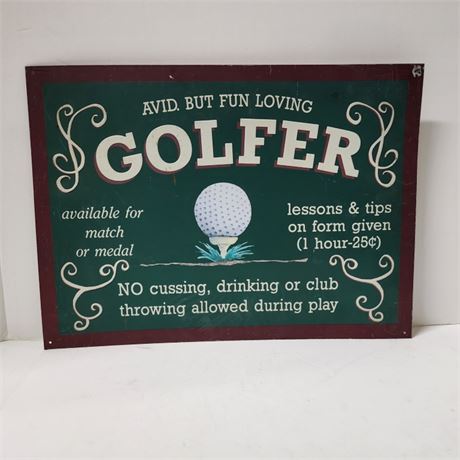 Metal Golfers Sign...16x12