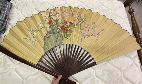 Collectible Vintage Oriental Fan...34" Tall
