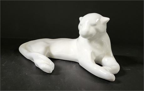 Vintage Frakoma White Porcelain Panther
