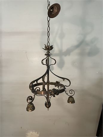 Antique Brass Hanging Light Fixture...40" Tall