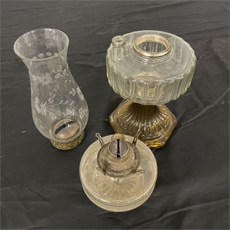 Antique Glass Hurricane Lamp