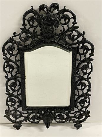 Antique Cast Iron Frame Beveled Wall Mirror - 10x15