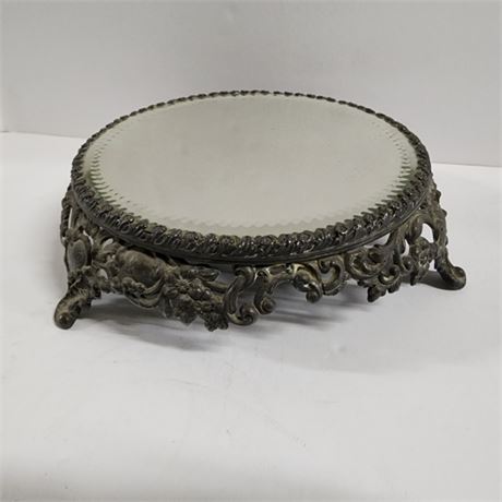 Antique Vanity Mirror Tray - 10" Diameter